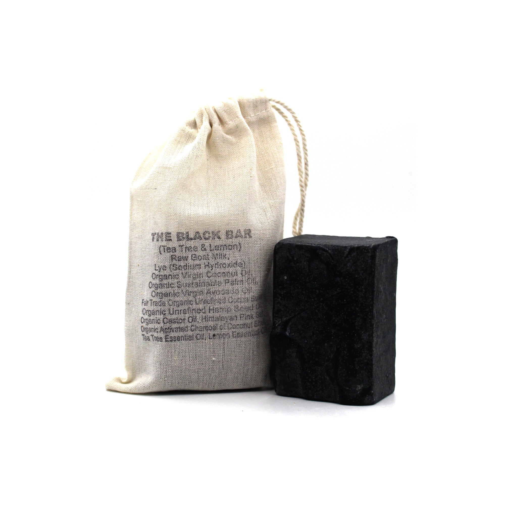 The Black Bar (Tea Tree & Lemon) Raw Goat Milk Soap